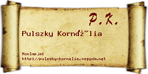 Pulszky Kornélia névjegykártya